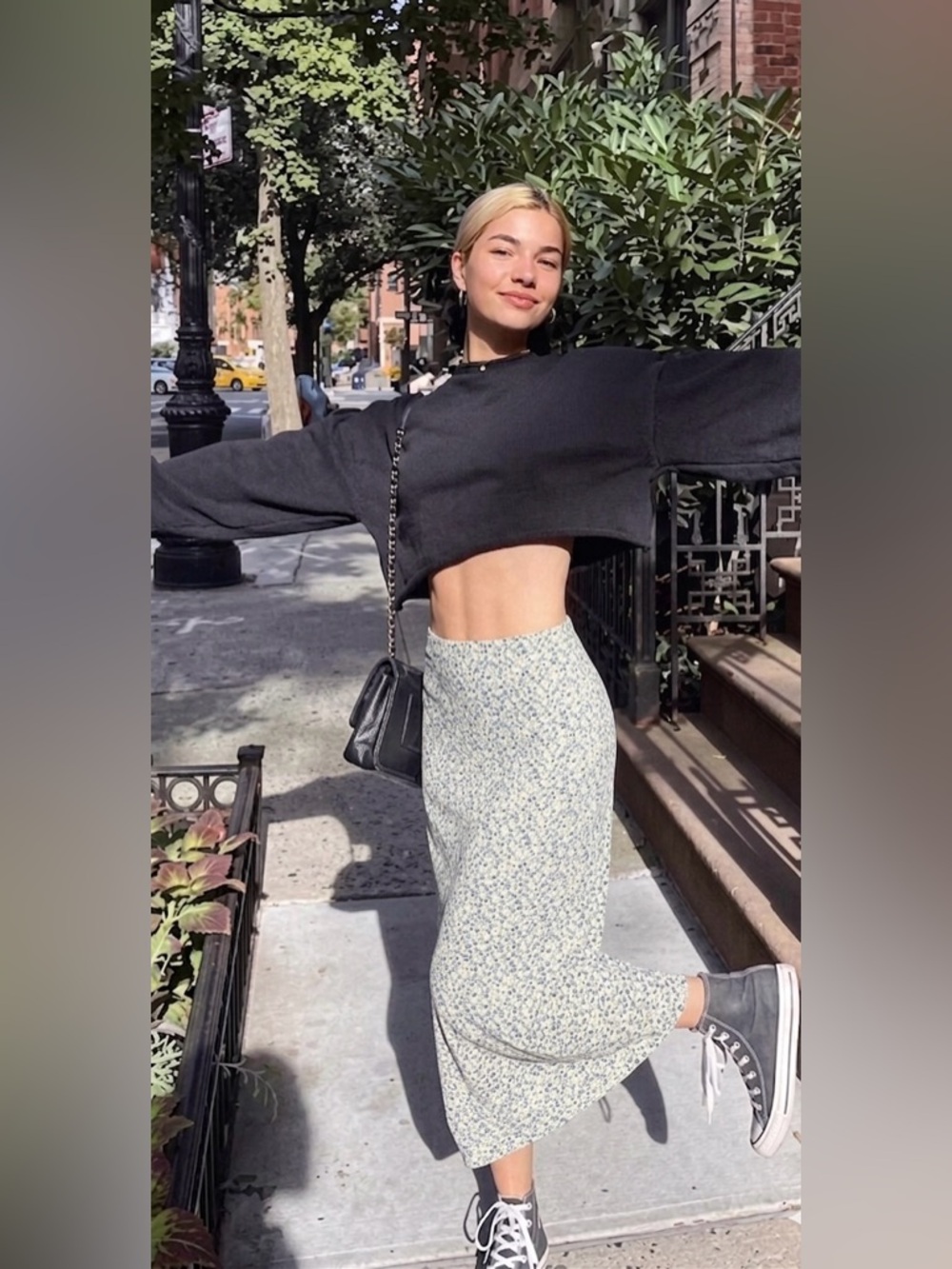 Brandy Melville Phoebe Floral Midi Skirt